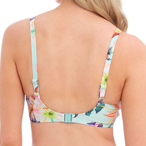 NEW Fantasie Paradiso Full Cup Bikini Swim Top 501801 Soft Mint Botanical Print - Picture 2 of 3